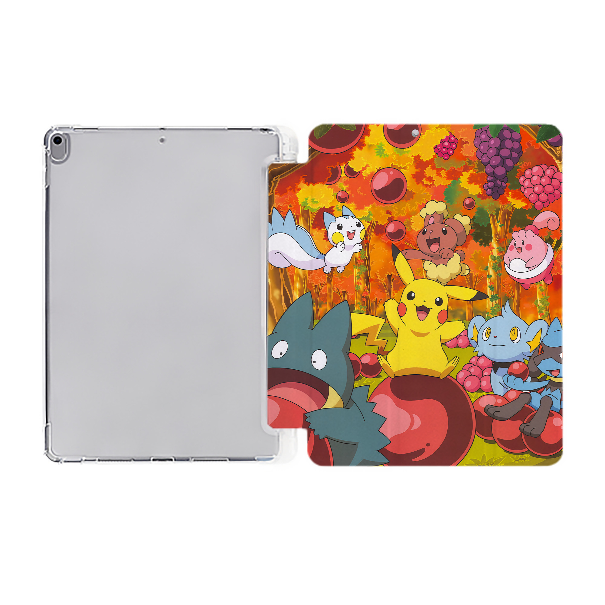 （画像用） ポケットモンスター Pokémon IPad ケース ペン収納付き 三つ折りスタンド PUレザー×シリコン 対応機種9.5/10.5/10.9インチ